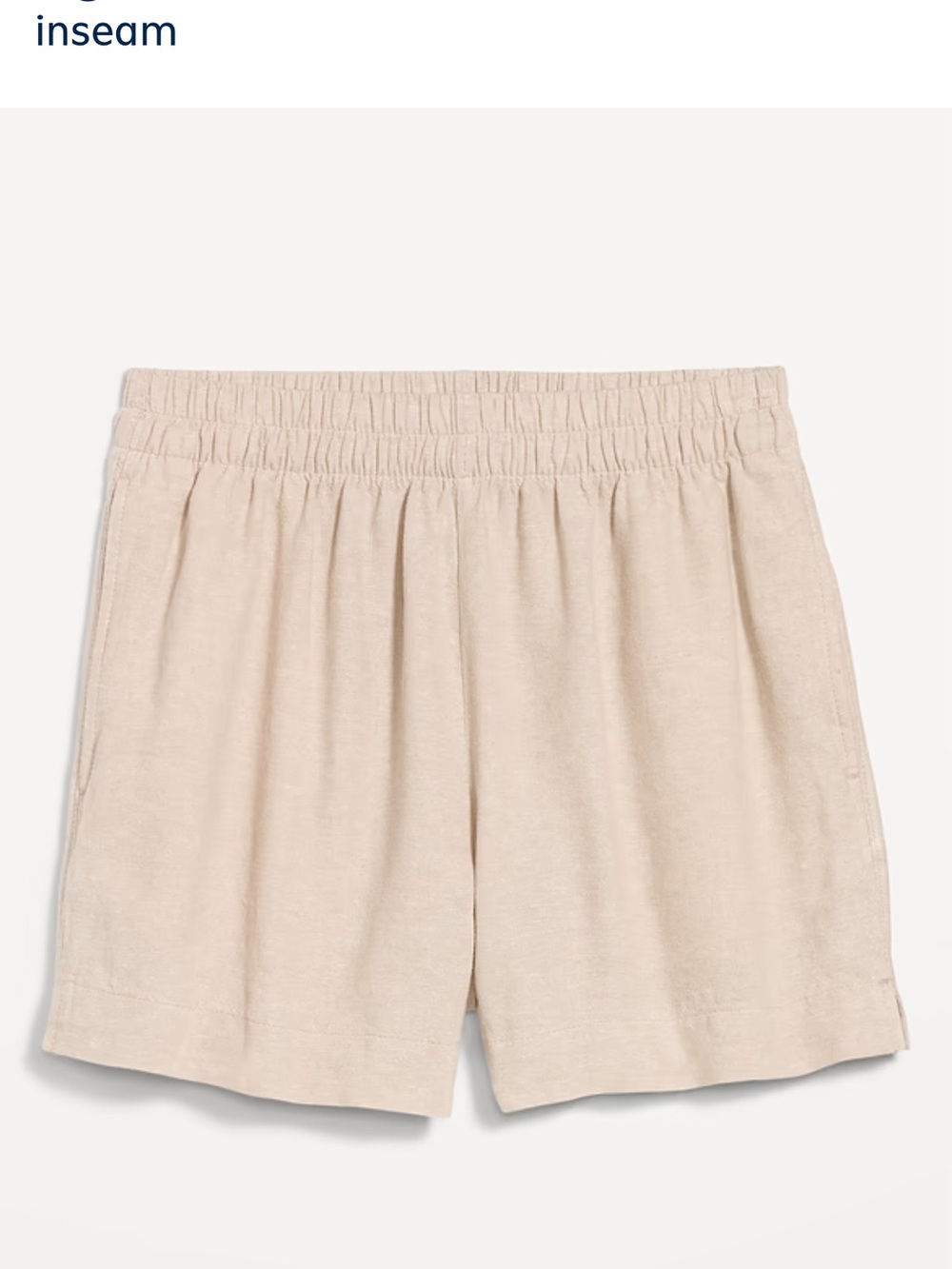 Old Navy High-Waist Elastic Linen-Blend Shorts in Light Beige
